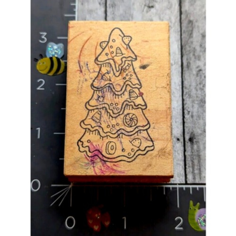 Great Impressions Christmas Tree E239 Rubber Stamp Wood #F105